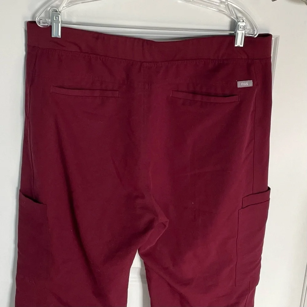 Figs Axim Burgundy Red Cargo Scrub Pants - 35665